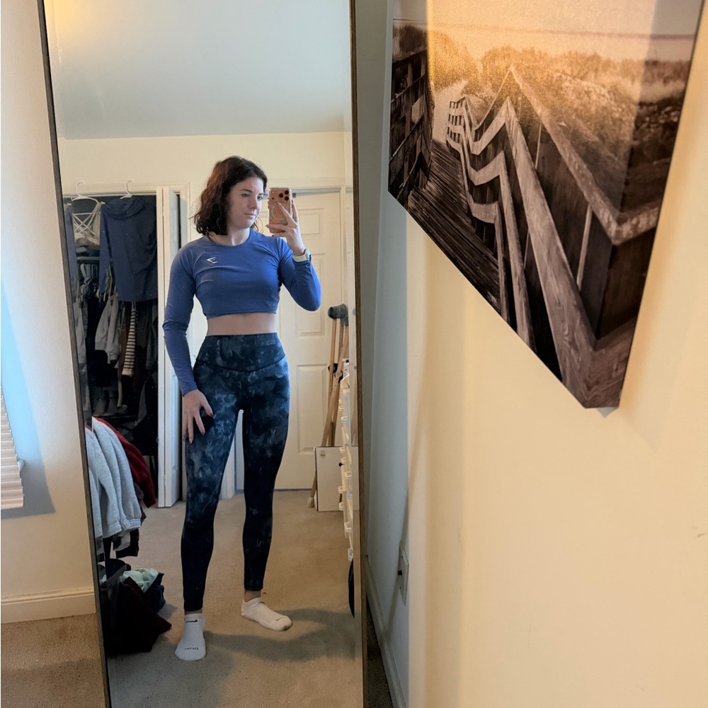 Gymshark Blue muscle  crop top